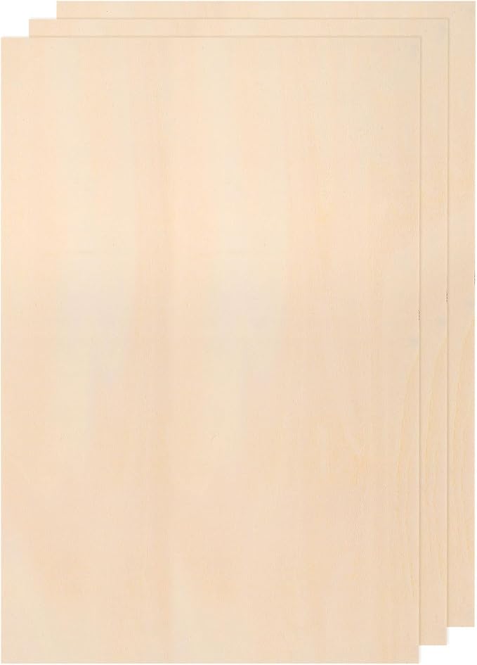 MECCANIXITY 3pcs Basswood Sheets 14 x 8 x 1/16 Inch Unfinished Wood Boards by MECCANIXITY