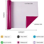 Neon Purple HTV Iron on Vinyl 12Inch by 12ft Roll HTV Heat Transfer Vinyl - Image 2