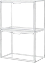 ZLLZUU Acrylic Display Case Large Clear Boxes 3 Pack Stackable Storage Bins | by ZLLZUU