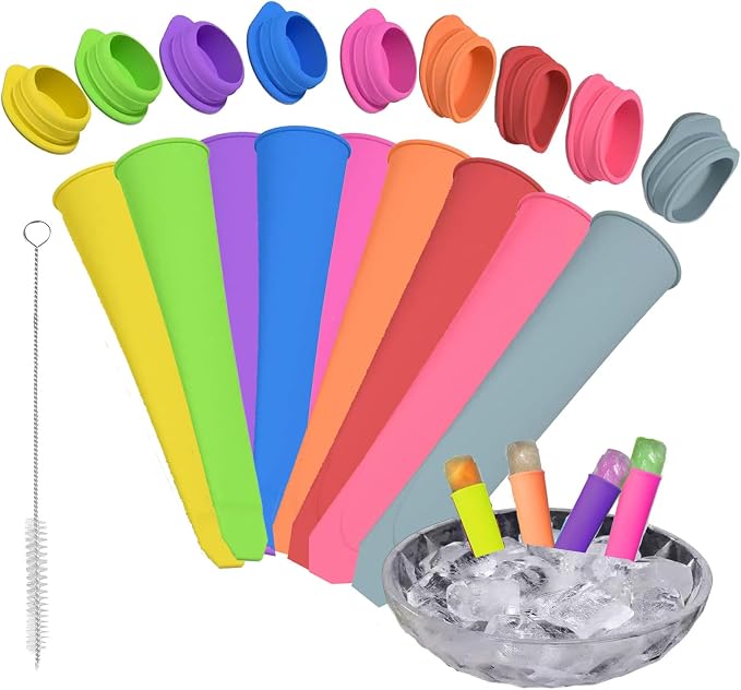 9 large-sized multi-color silicone ice cube molds, suitable by Unknown