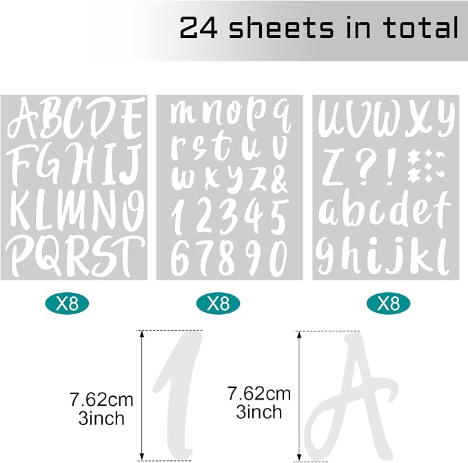 Outus 576 Pcs 8 Sheets Letters Stickers Vinyl Alphabet Number Decals Back to - Image 2