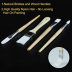 Paint Brushes Set of 24 Pieces Wooden Handles Brushes - Image 5
