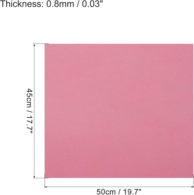 MECCANIXITY EVA Foam Sheets Pink 19.7 Inch x 17.7 Inch 0.8mm Thick Crafts Foam - Image 2