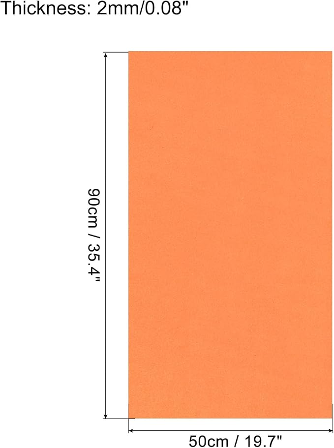 MECCANIXITY EVA Foam Sheets Orange 35.4 Inch x 19.7 Inch 2mm Thick Crafts Foam - Image 2