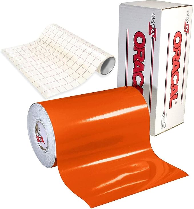 12" x 25ft Roll of Glossy Oracal 651 Orange Vinyl by Orafol