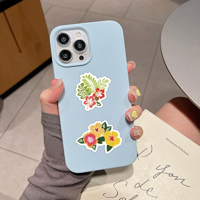 64pcs Aesthetic Hibiscus Stickers - Image 4