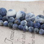 36pcs Natural Matte Blue Sodalite Gemstone Beads，10mm Frosted Round Loose Stone - Image 5
