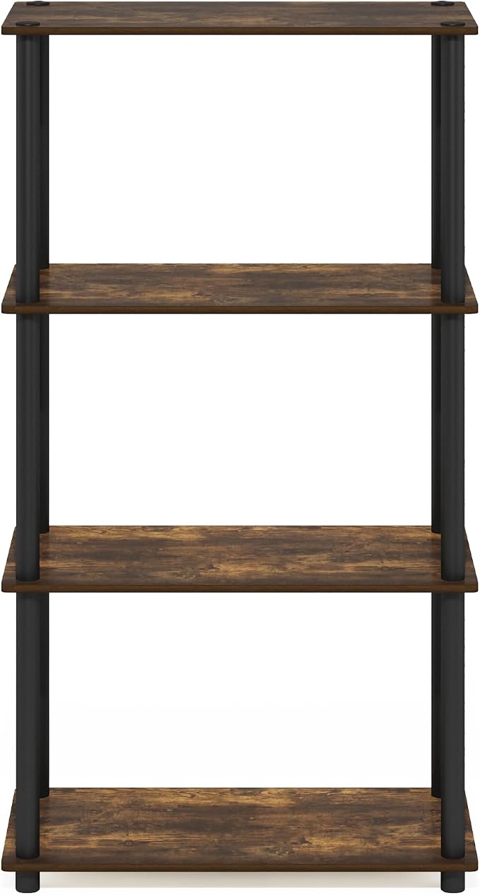 Furinno Turn-N-Tube Storage Shelves, 4-Tier Toolless Book Shelf, Corner Shelf - Image 9