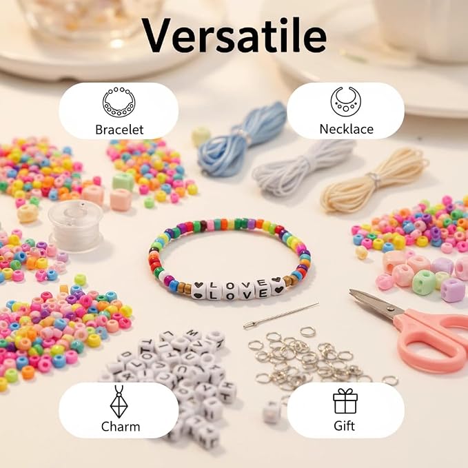 HardyGuo Boxed Pony Beads Letter Beads Rainbow Kandi Beads - Image 7