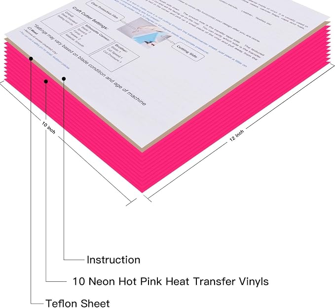 JANDJPACKAGING Neon Pink Heat Transfer Vinyl, HTV - Image 6