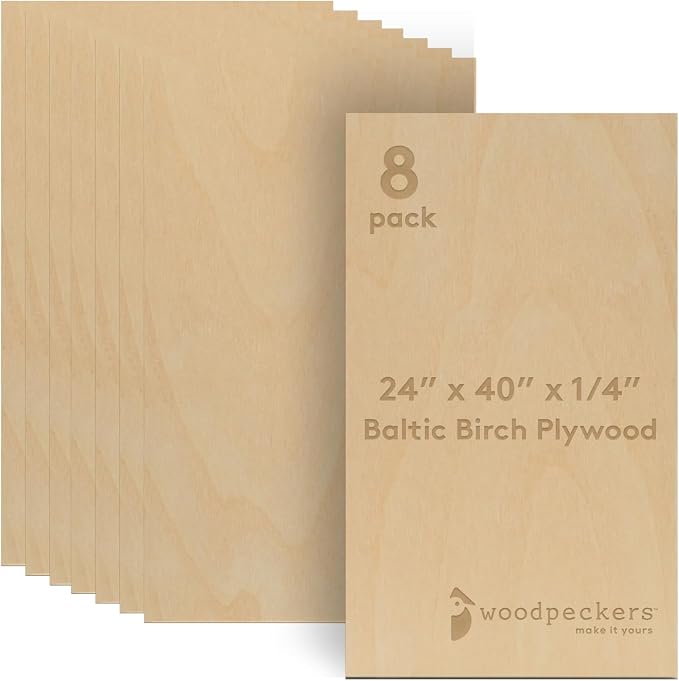 Baltic Birch Plywood 24 x 40 x 1/4 Inch- 6 mm Craft Wood, Stronger Than by Woodpeckers
