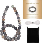 8mm Matte Crazy Lace Agate Bead, 15-Inch Matte Round Loose Stone Beads by THRELE