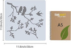 GORGECRAFT 12"X12"Birds on Branches Stencil Leaf Silhouette Templates Reusable - Image 2