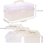 Plastic Tool Box with Handle 3-Layer Craft Organizers Tackle Box Multipurpose - Image 2
