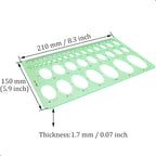 1Pcs 20cm Oval Ruler Drafting Template, Oval Line Drawing Ruler, Oval Tracing - Image 2