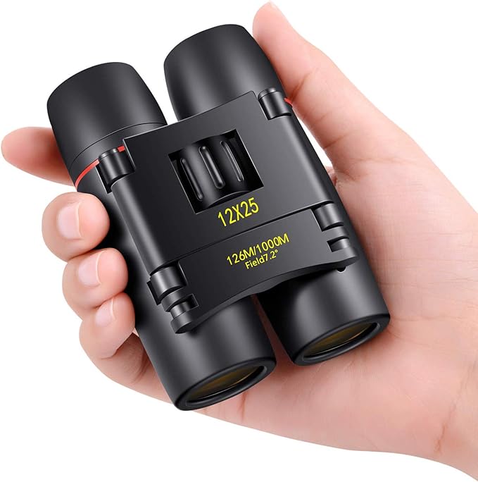 POLDR 12X25 Small Pocket Binoculars Compact Adults, Mini Kids Binoculars Boys by POLDR