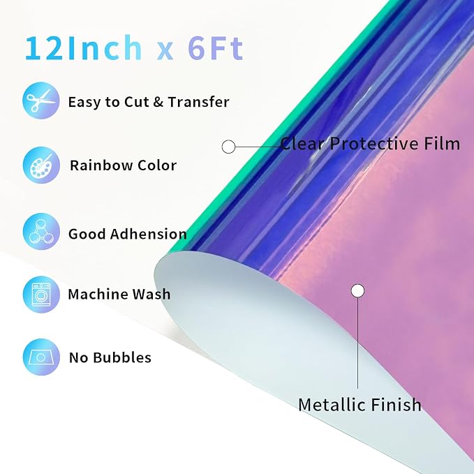 Holographic HTV Heat Transfer Vinyl, Iron on Transfers - Image 6