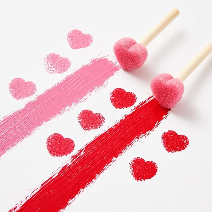 Heart-Shaped Sponge Paint Brush Set - Image 6
