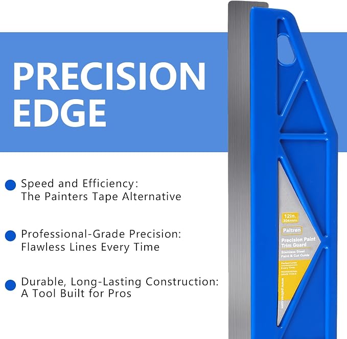 12-Inch Paint Edger & Trim Guard, Stainless Steel Straight Edge Tool | Painters - Image 7