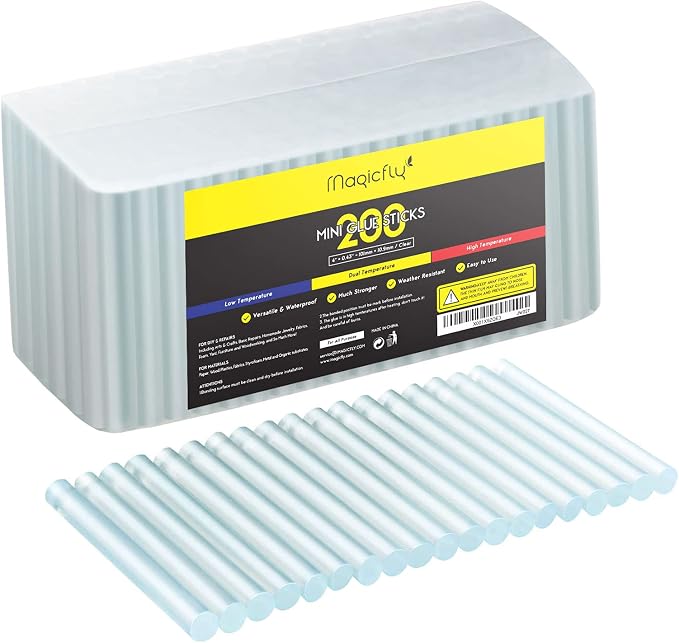 200-Pack Full Size Hot Glue Sticks, Magicfly 4 Inch Long X 0.43 Inch Diameter by Magicfly