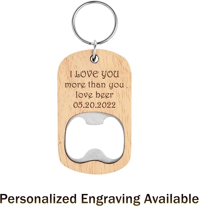 10 Pcs Wooden Keychain Blanks Wood Bottle Opener Bulk Laser Engraving Blanks - Image 3
