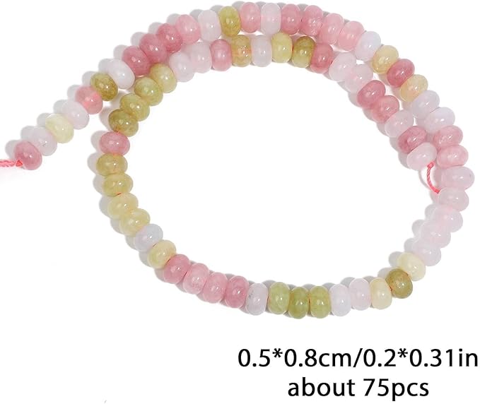 Songxi 5x8mm Natural Morganite Stone Rondelle Beads, Gemstone - Image 3