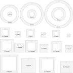 22pcs Circle Square Quilting Templates Acrylic Templates | Domestic Transparent by Unknown