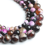 35pcs Round Loose Red&Coffee Fire Agate Beads by Yochus