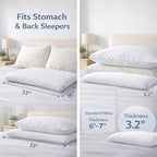 DLIGHT BD Slim 3.2" Stomach Sleeping Memory Foam Pillow-Thin, Soft Yet - Image 4