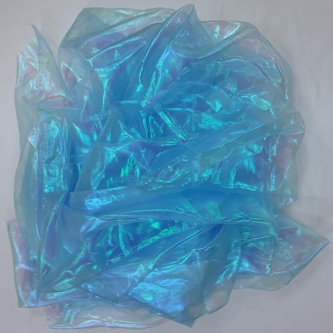 Light Blue Iridescent Organza Fabric - Image 8