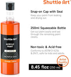 Shuttle Art 18 Colors Acrylic Paint Bottle Set, Rich Pigmented Bulk Painting - Image 4