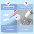Fine Tip Glue Pen, Apply Glue Like Writing, Easy Use Precise Control, Ballpoint - Image 4