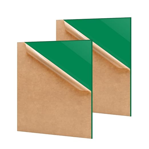 2 Pack 16'' x 20'' Opaque Green Acrylic Sheet, 3mm Thick Acrylic Plastic Sheet by Unknown