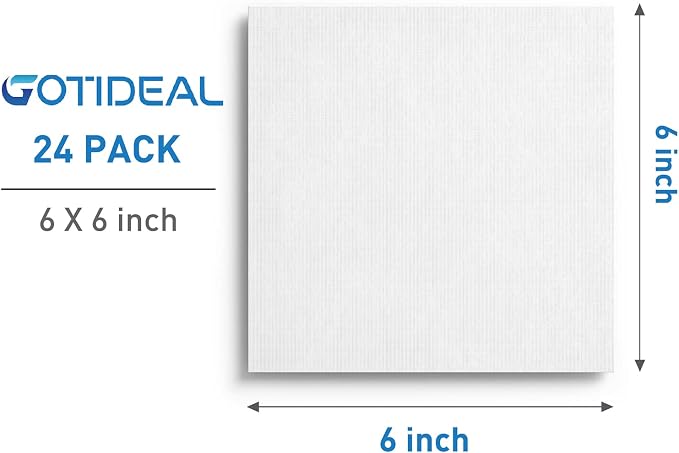 GOTIDEAL Canvases for Painting, 6x6 inch of 24, Professional Primed White Blank - Image 2