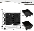 Giantex 9 Drawers Rolling Cart, Classroom Organizers, Storage Cart - Image 3