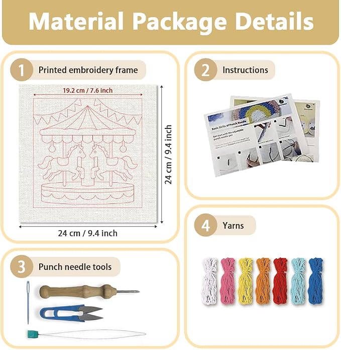 Doodlream Color Carousel Horses Needle Kit - Image 2