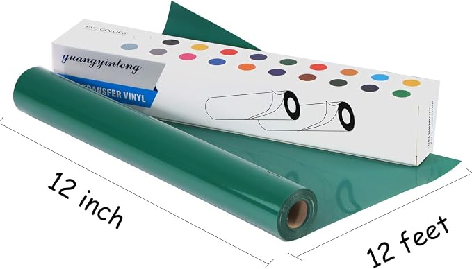 guangyintong Heat Transfer Vinyl Green HTV Rolls, Glossy Surface Green HTV Vinyl - Image 3
