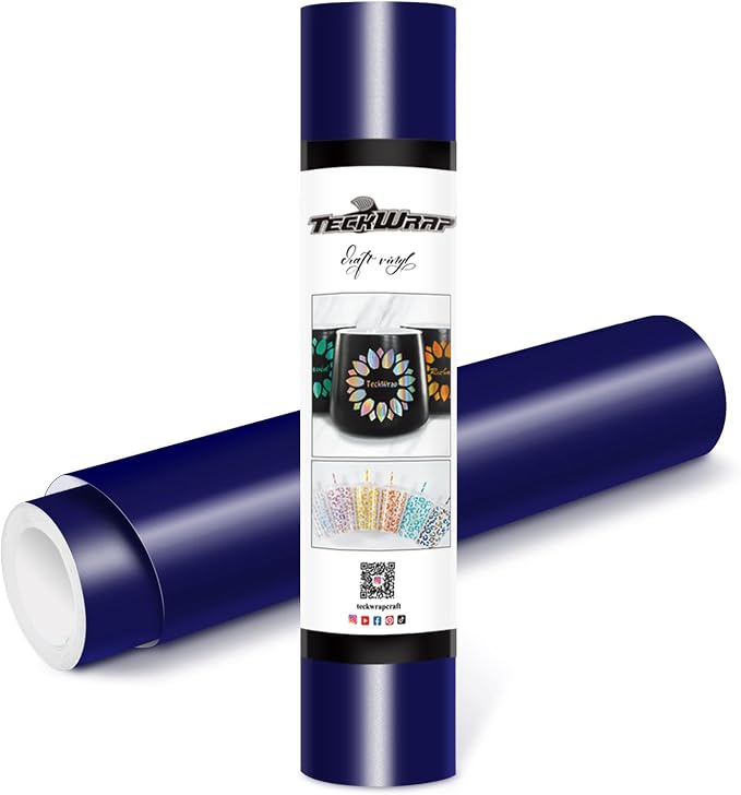 TECKWRAP Matte Navy Blue Adhesive Vinyl Roll 12" x 10ft Matte Blue Permanent by TECKWRAP