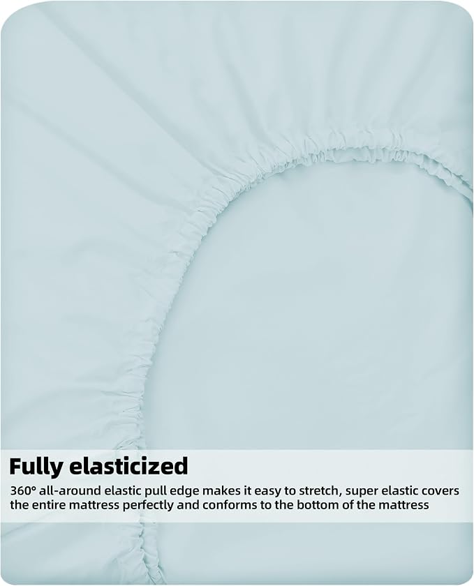 HBHLFZ Queen Fitted Sheet Only, Soft Breathable Bottom Sheet - Image 5
