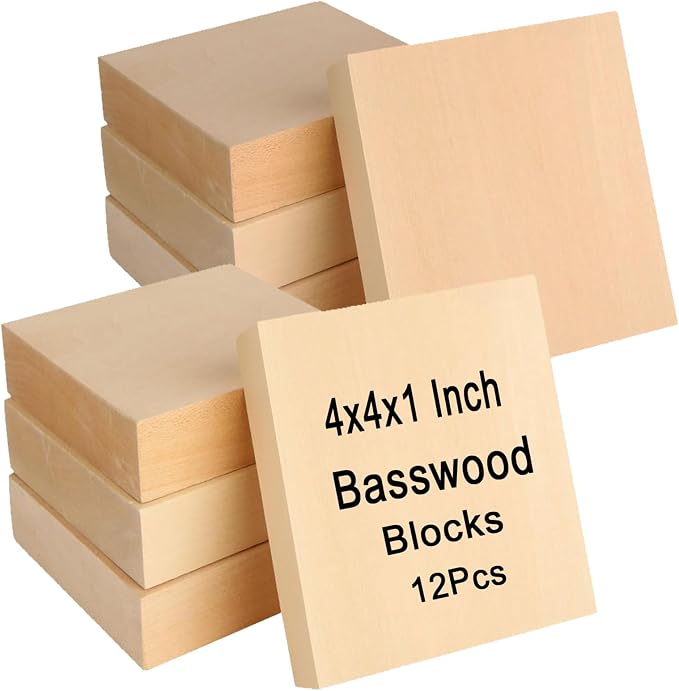 QTLCOHD 12Pcs Unfinished Wood Blocks by QTLCOHD