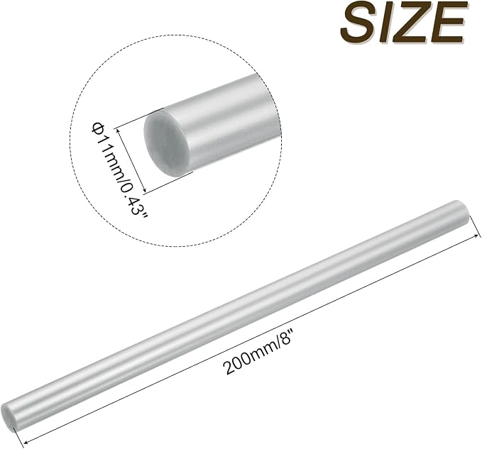 uxcell Mini Hot Glue Sticks for Glue Gun 11mm x 200mm Metallic Silver 12pcs - Image 2