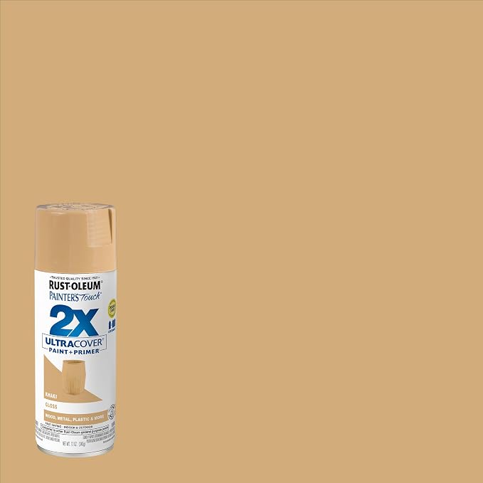 Rust-Oleum Painter's Touch 2X Ultra Cover Spray Paint, Gloss Khaki | Indoor and - Image 2