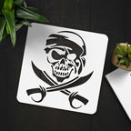 Pirate Skull Stencil Template 11.8 x 11.8 Inch Plastic Reusable Skull Horror - Image 4