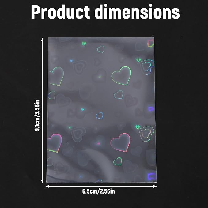 Penitue Photocard Sleeves, 9.1x6.5cm/3.58x2.56in Laser Flashing Card Sleeves - Image 2