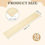 MECCANIXITY 10Pcs Wood Strips Slats, 5/64" x 2" x 12" Thin Wood Sticks Flat - Image 2