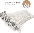 EricX Light 100 Piece Natural Candle Wick, Low Smoke 6" Pre-Waxed & 100% - Image 3