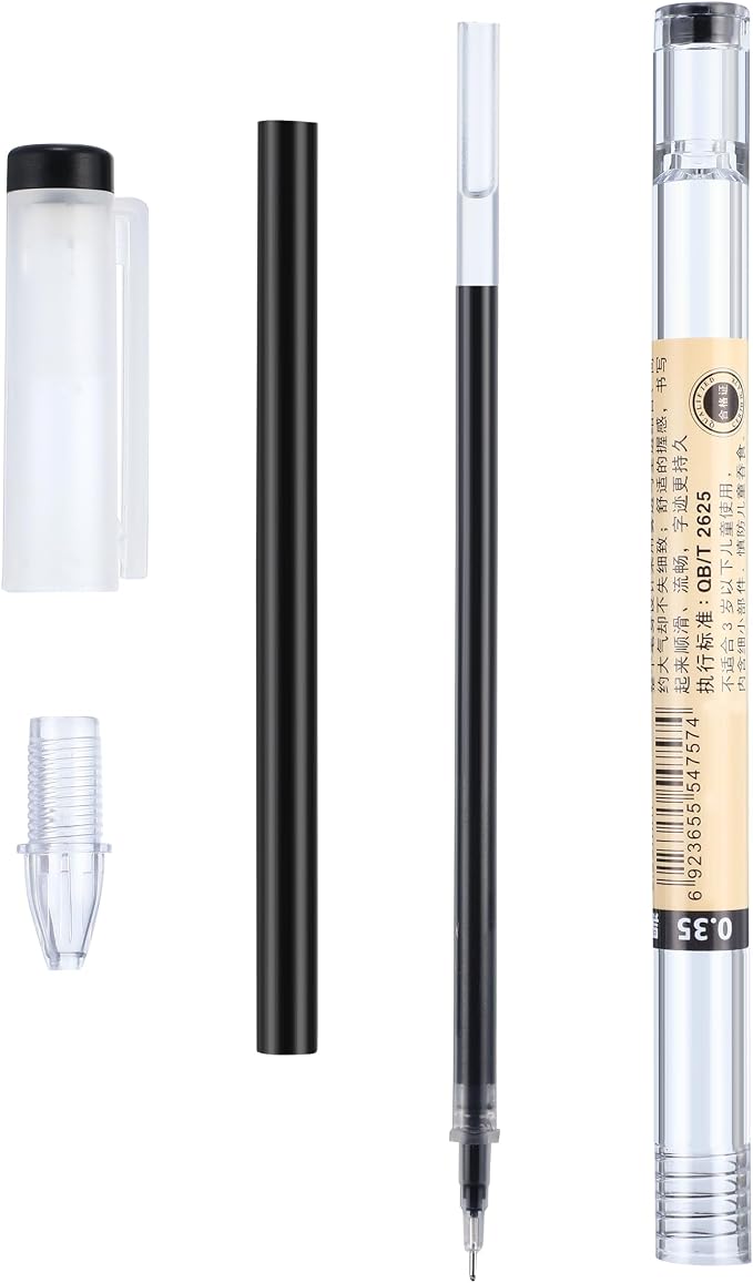 Chinco 12 Pieces 0.35 mm Black Gel Ink Pen Japanese Stationery Extra Fine - Image 6
