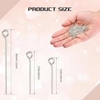Junkin 1400 Pcs Eye Pins Mix Jewelry Findings 0.63 * 0.79 * 1.18 in Open Eye - Image 2