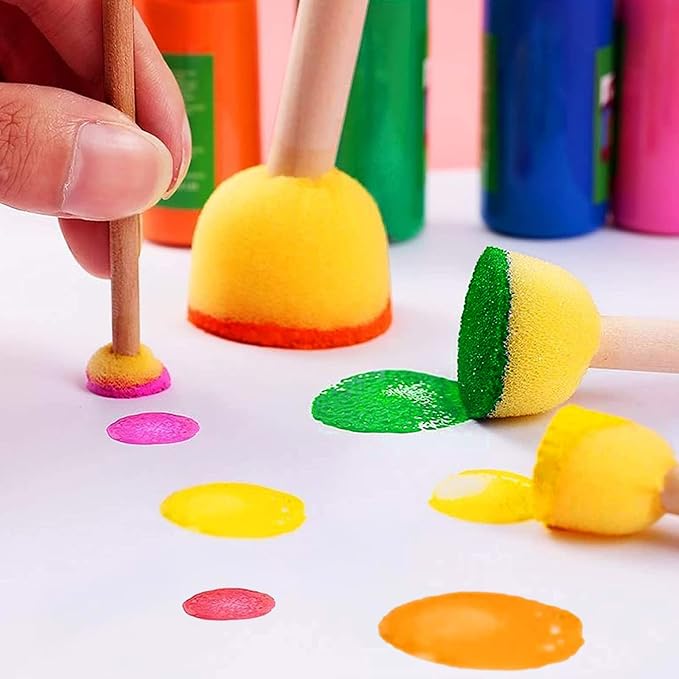 30 Pcs Round Sponges Brush Set, Round Sponge Brushes - Image 6