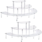 HENABLE Acrylic Display Risers, 3 Tier Clear Cupcake Perfume Stand Organizer by HENABLE
